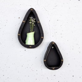 Hanah Home Estantería Decorativa de Madera Negra Raf291